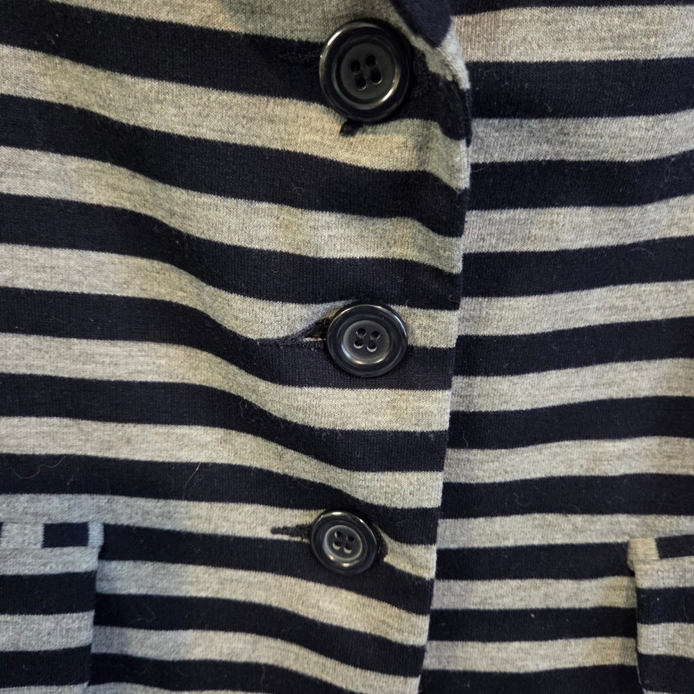 SOHO APPAREL LTD Striped Blazer‎ Jacket Navy Grey Womens Size M - Picture 3 of 6